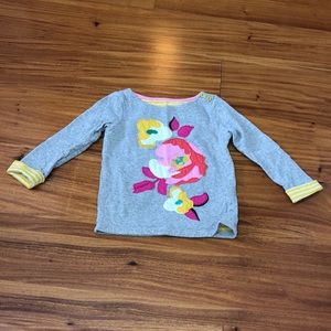 Mini Boden Gray Sweatshirt with Floral Design 🌷